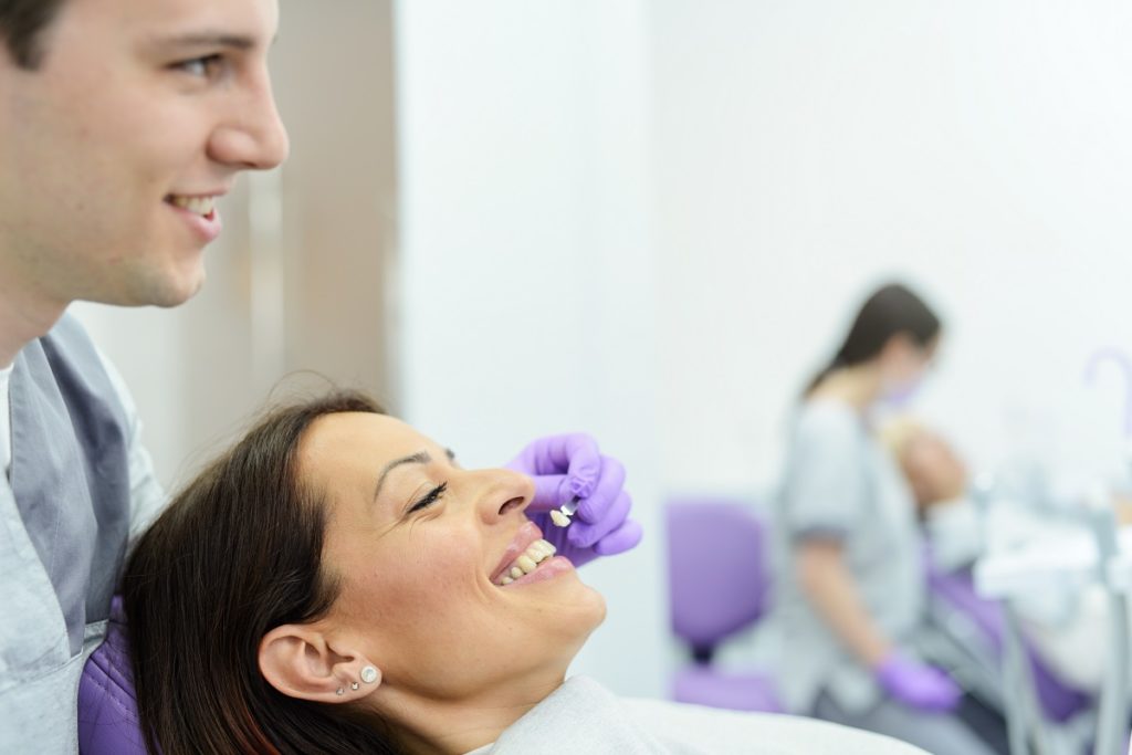 woman getting her teeth treated
