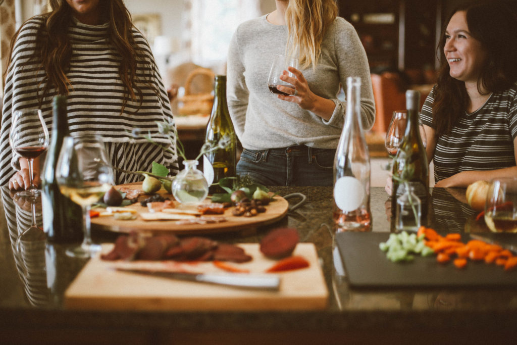 friends dining together