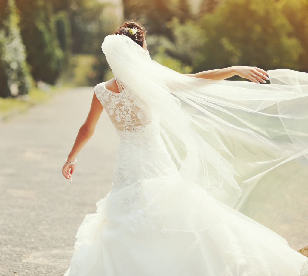 woman in her wedding dress
